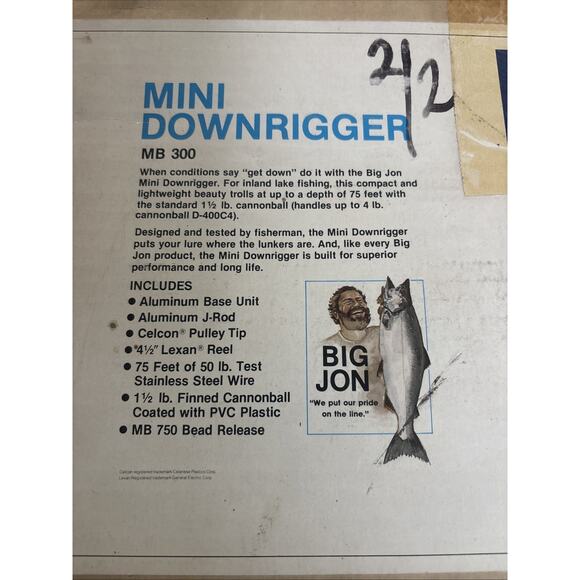 BIG JON CLAMP ON MINI DOWNRIGGER W/LINE - Picture 3 of 5